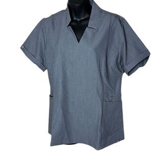 Figs women’s large inala slim scrub top graphite new FionX uniform scrubs